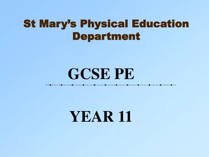 st mary s physical education department