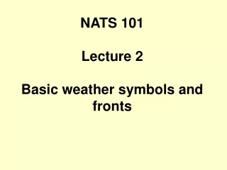 NATS 101 Lecture 2 Basic weather symbols and fronts