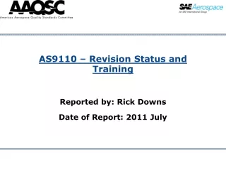AS9110 – Revision Status and Training