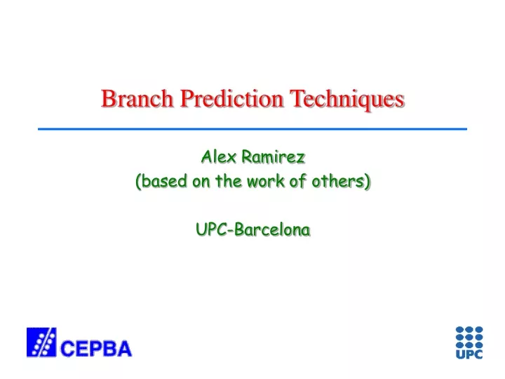 branch prediction techniques