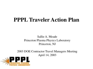 PPPL Traveler Action Plan