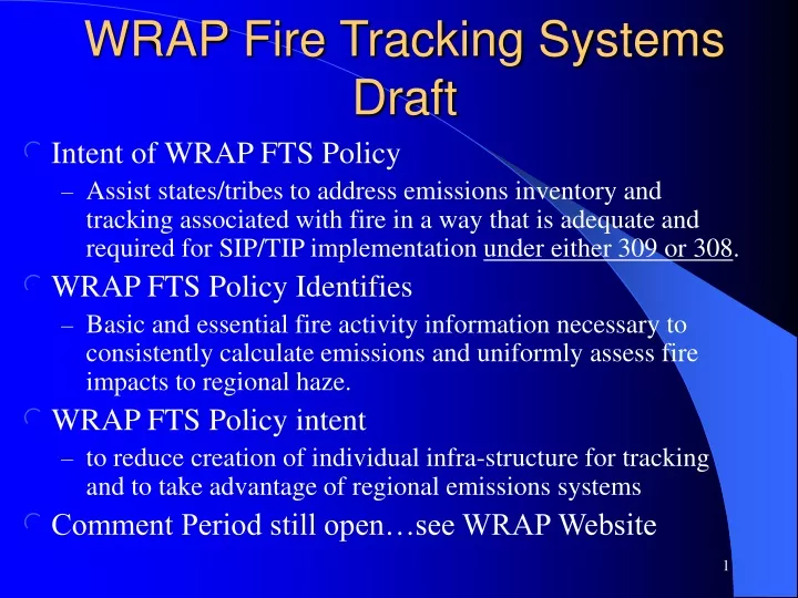 wrap fire tracking systems draft