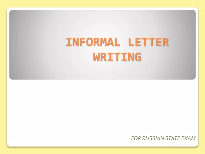 informal letter writing