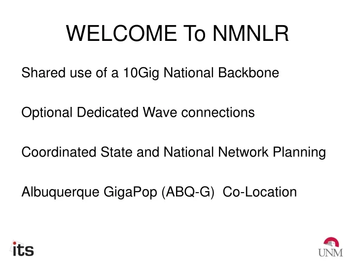 welcome to nmnlr