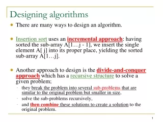 Designing algorithms