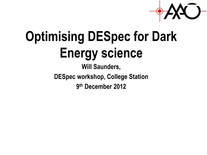 optimising despec for dark energy science will