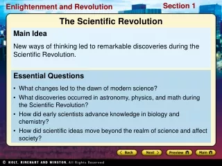 Essential Questions What changes led to the dawn of modern science?