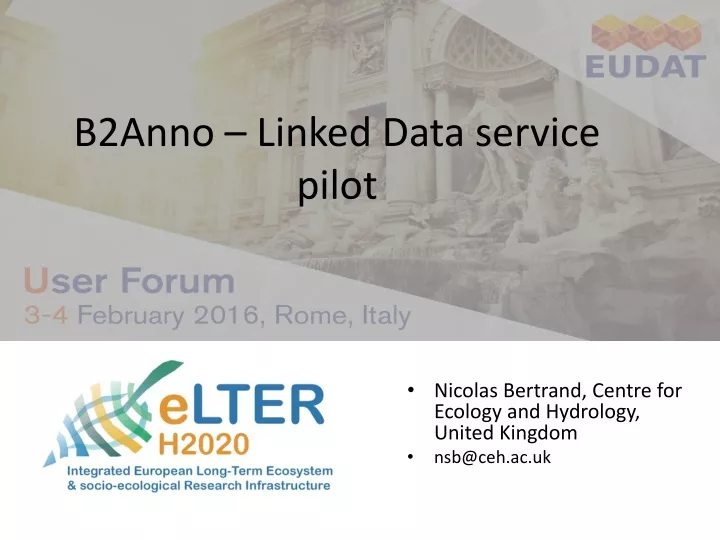 b2anno linked data service pilot