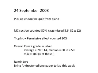 24 September 2008 Pick up endocrine quiz from piano