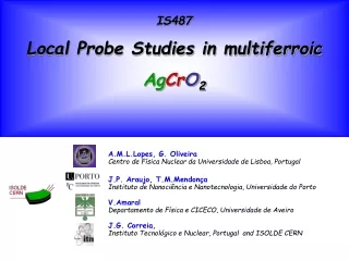 IS487 Local Probe Studies in multiferroic Ag Cr O 2