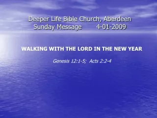 Deeper Life Bible Church, Aberdeen Sunday Message	4-01-2009