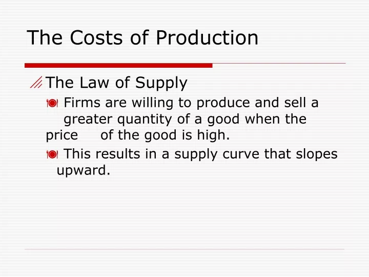 the costs of production