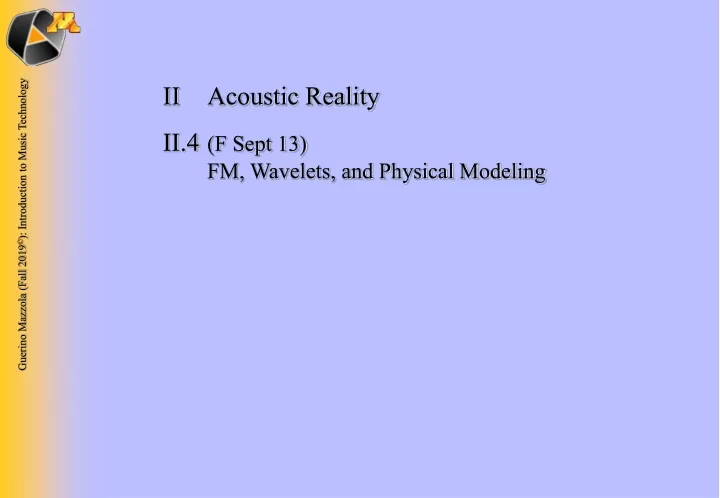 ii acoustic reality ii 4 f sept 13 fm wavelets