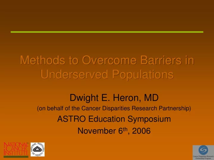 methods to overcome barriers in underserved populations