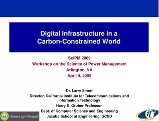 Digital Infrastructure in a  Carbon-Constrained World