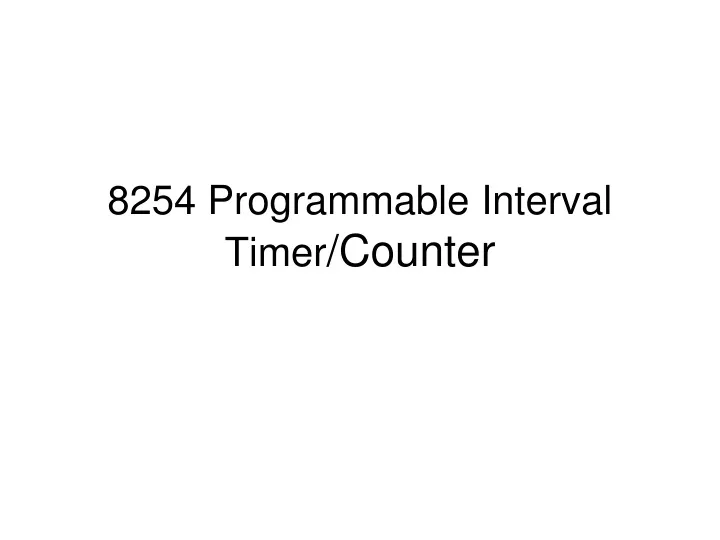 8254 programmable interval timer counter