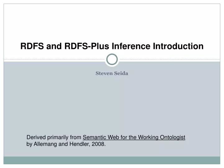rdfs and rdfs plus inference introduction