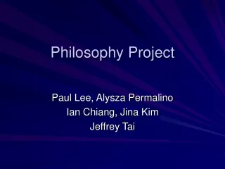 Philosophy Project