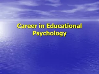 Career in Educational Psychology