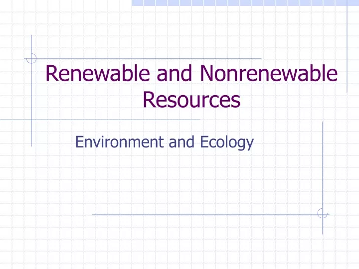 renewable and nonrenewable resources