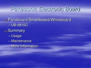 Panasonic Electronic Board