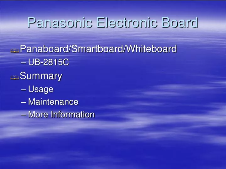 panasonic electronic board