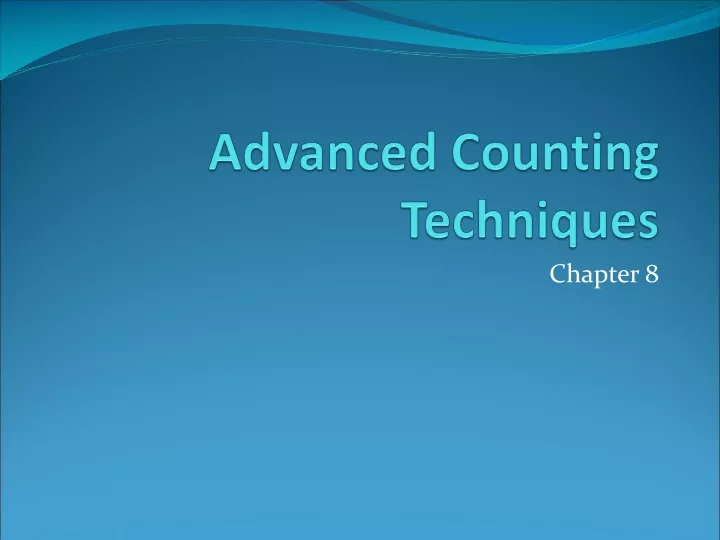 advanced counting techniques