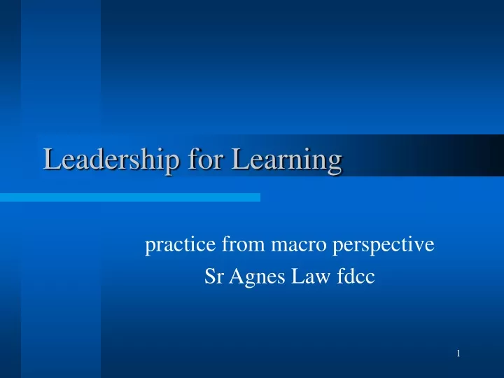 leadership for learning