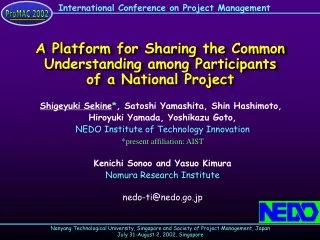 A Platform for Sharing the Common Understanding among Participants  of a National Project