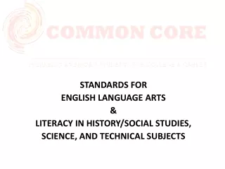 STANDARDS FOR ENGLISH LANGUAGE ARTS &amp; LITERACY IN HISTORY/SOCIAL STUDIES,