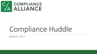 Compliance Huddle