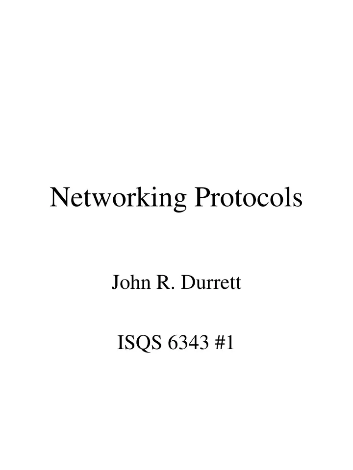 networking protocols