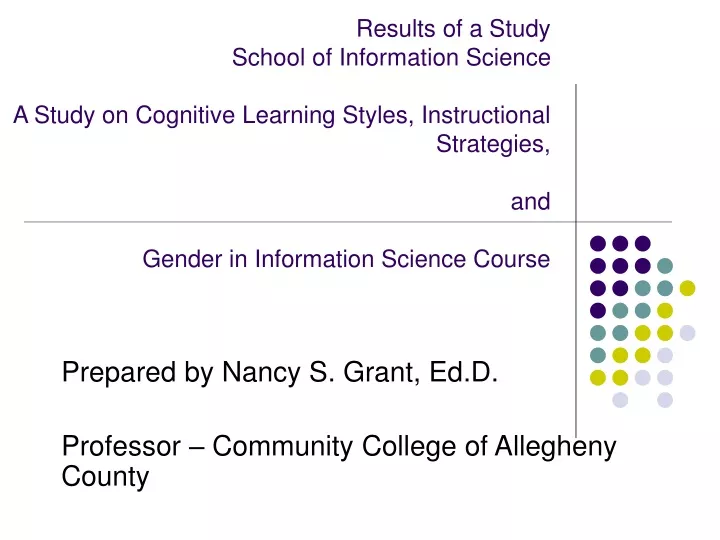 prepared by nancy s grant ed d professor community college of allegheny county