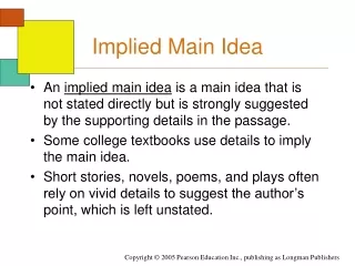 Implied Main Idea