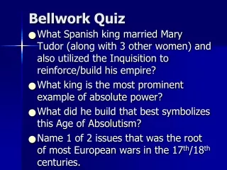 Bellwork  Quiz