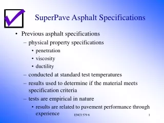 SuperPave Asphalt Specifications