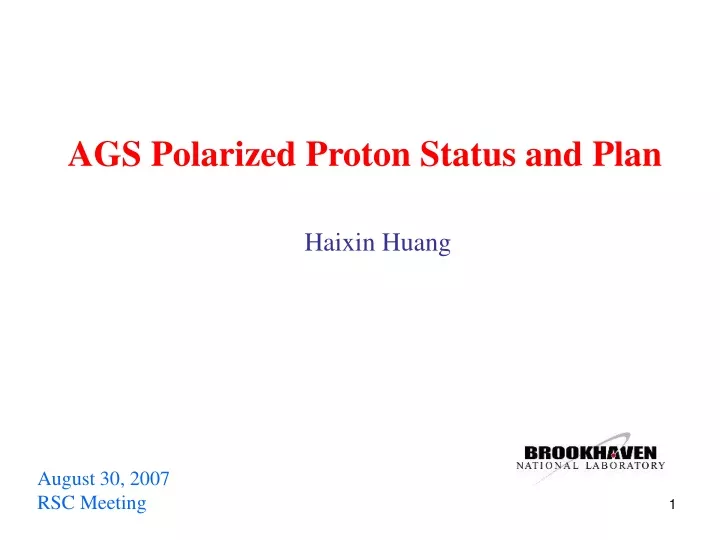 ags polarized proton status and plan