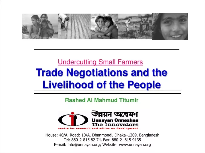 undercutting small farmers trade negotiations