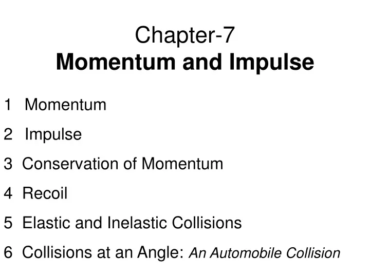 chapter 7 momentum and impulse