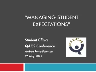 “Managing student expectations”