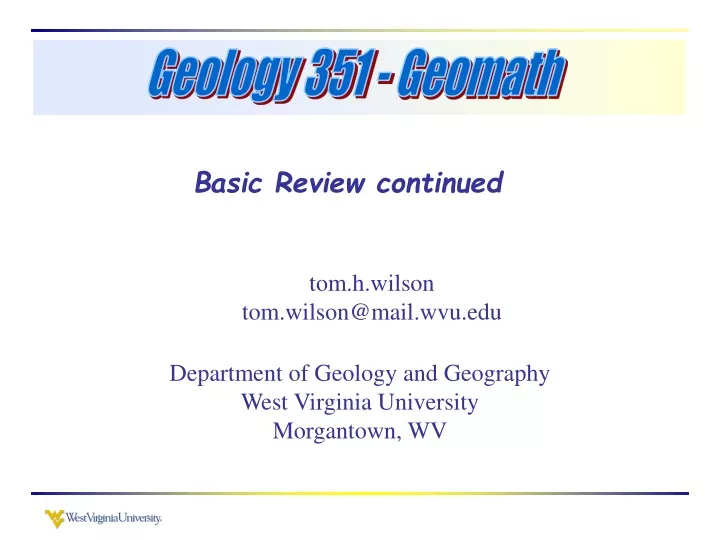 geology 351 geomath