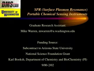 SPR (Surface Plasmon Resonance) Portable Chemical Sensing Instruments