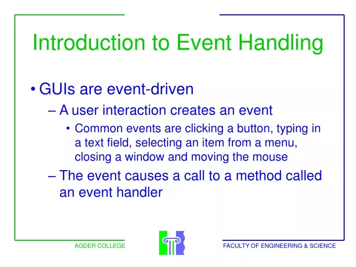 introduction to event handling