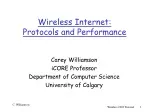 Wireless Internet: Protocols and Performance - slide 1