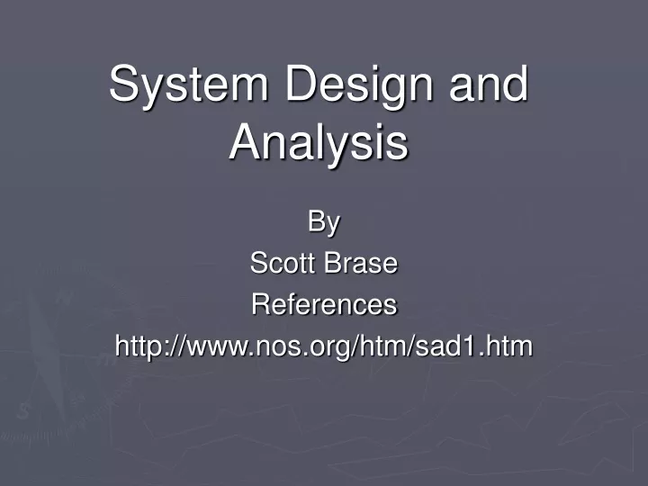 system design and analysis