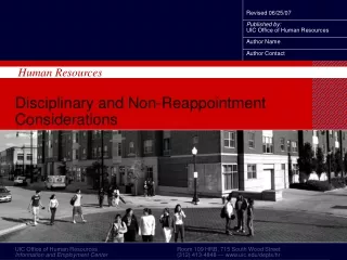 Disciplinary and Non-Reappointment Considerations