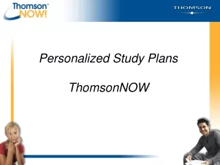 Personalized Study Plans ThomsonNOW