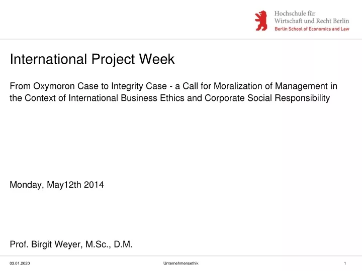 international project week