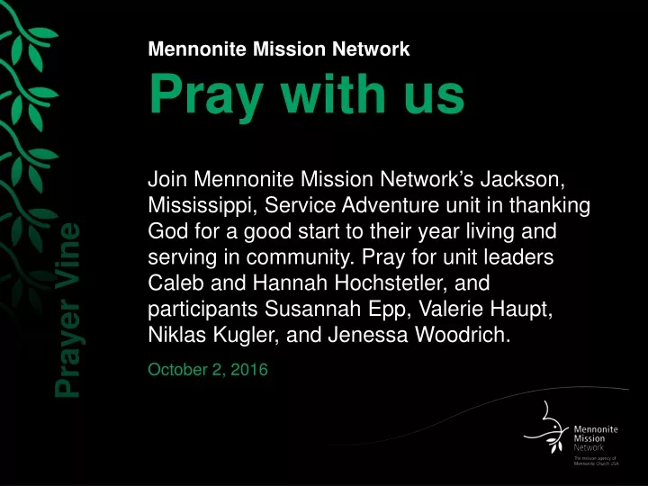 mennonite mission network pray with us