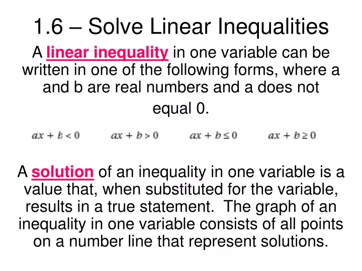1 6 solve linear inequalities